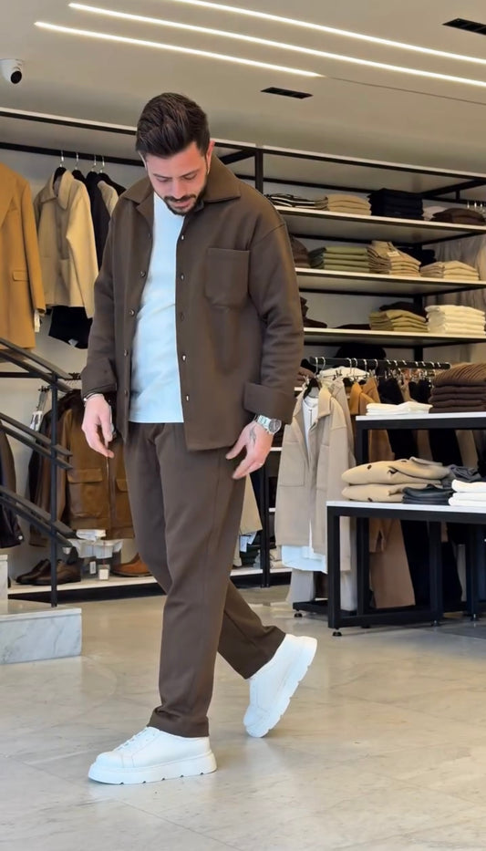 Premium Executive Button-Down Tracksuit Set collection